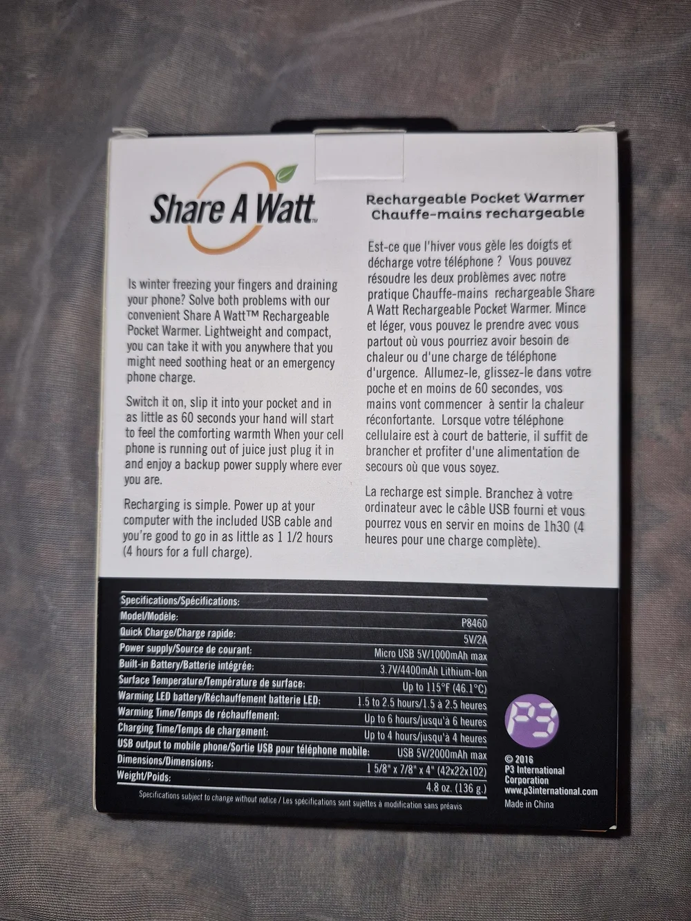Share A Watt hand warmer